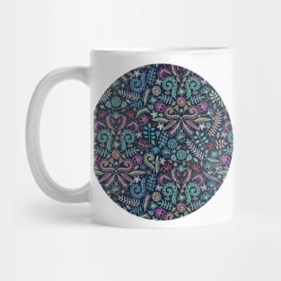 Colored Chalk Floral Doodle Pattern Mug